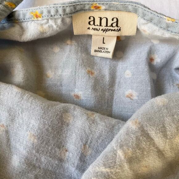 a.n.a. A New Approach Women’s Sleeveless Knee Length Dress size L, Floral Blue - Picture 5 of 8